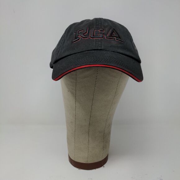 RCA Embroidered Strapback Hat Cap Black Red Accents 100% Cotton - Picture 3 of 11